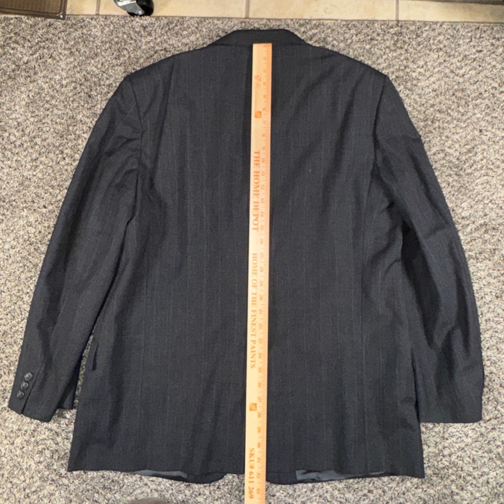 Valentino Uomo 46L Neiman Marcus Vintage Wool Pinstripe Blazer Gray Mens Italy - Picture 8 of 9